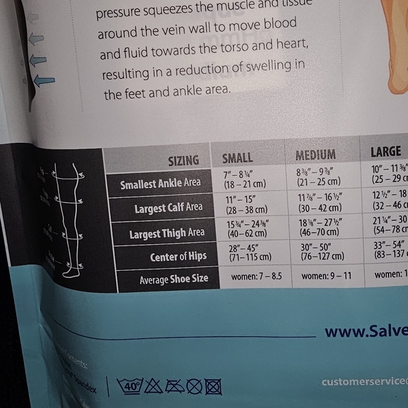 New. Salvere Medical Women's Compression Black Opaque Tights/Pantyhose. Medium. - Picture 5 of 5